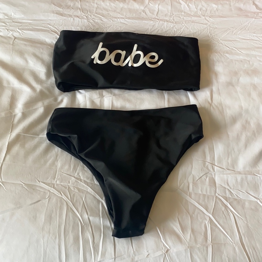 Babe Bikini with Bandeau Top + High Rise Bottoms
